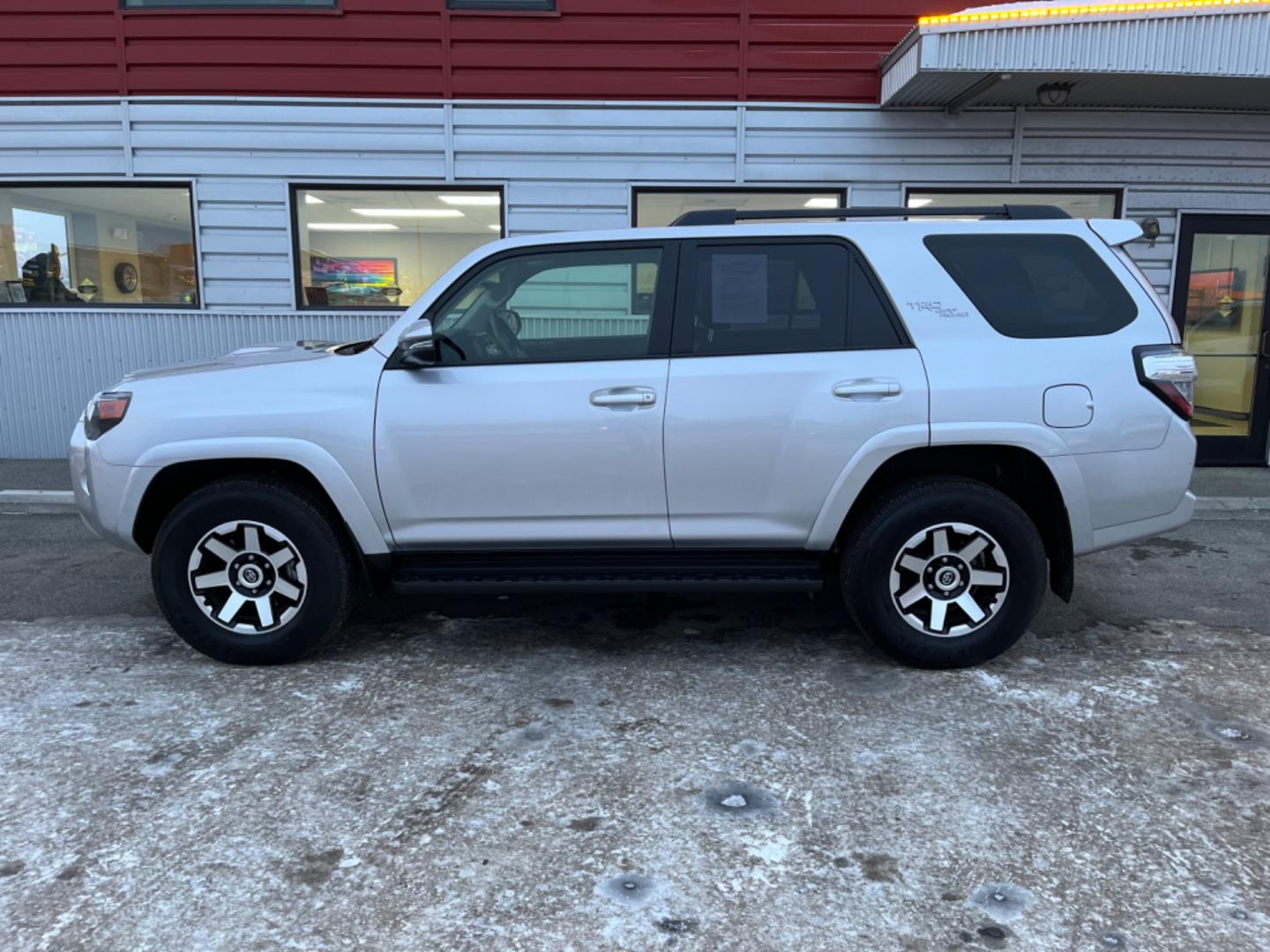 2023 Silver /black leather Toyota 4Runner TRD Off-road Premium 4WD (JTERU5JR3P6) with an 4.0L V6 DOHC 24V engine, 5A transmission, located at 1960 Industrial Drive, Wasilla, 99654, (907) 274-2277, 61.573475, -149.400146 - Photo#2